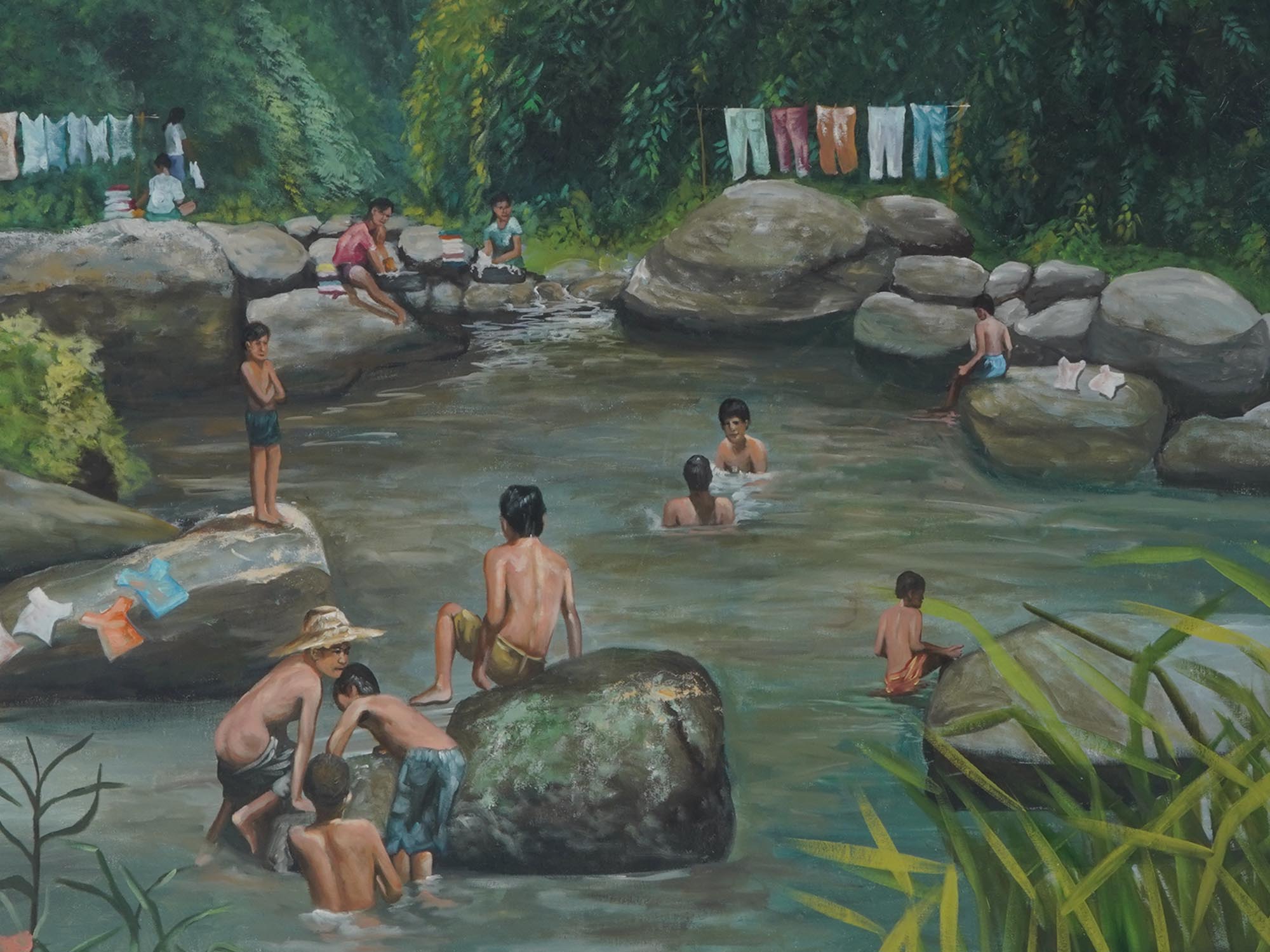 FILIPINO CHILDREN OIL PAINTING BY JASON BEQUILLO PIC-1